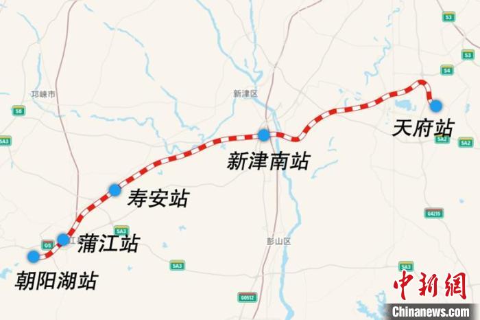 成都鐵路樞紐天府至朝陽湖段線路圖?！?guó)鐵集團(tuán)供圖
