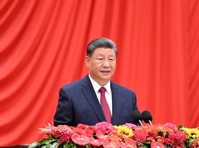 △2024年9月30日，慶祝中華人民共和國成立75周年招待會在北京人民大會堂隆重舉行。習近平總書記出席招待會并發(fā)表重要講話。