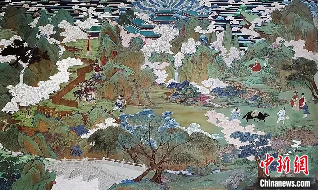 臨摹、補(bǔ)繪的青海瞿曇寺壁畫。受訪者 供圖