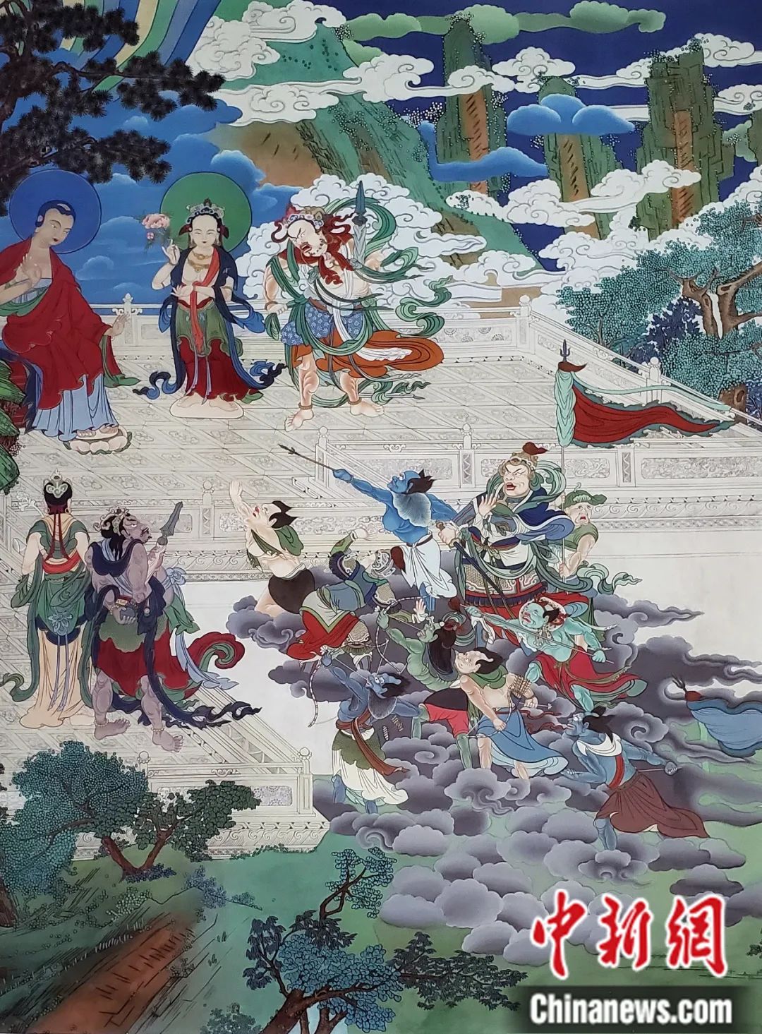 臨摹、補繪的青海瞿曇寺壁畫。受訪者 供圖
